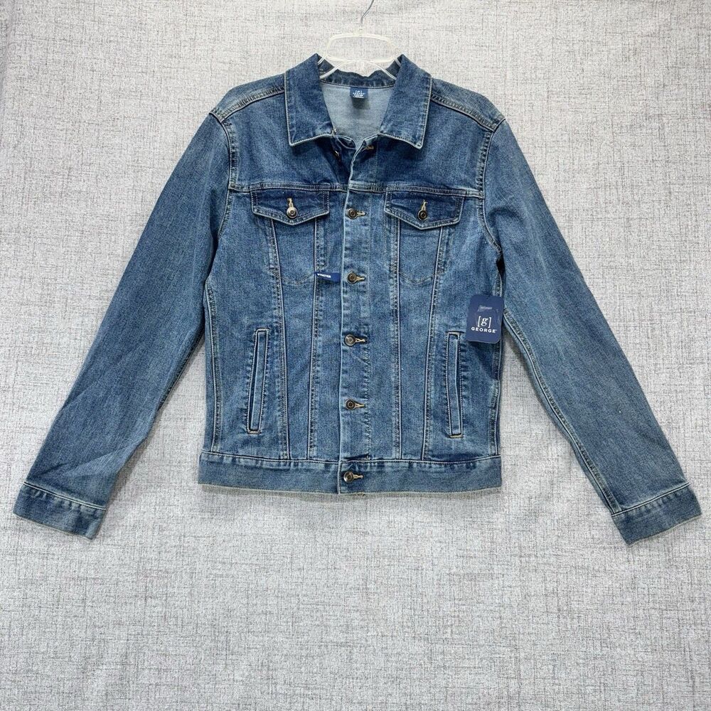 George Jacket Women's Size Small Denim Blue Stretch Trucker